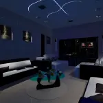 Soggiorno in stile futuristico: arredo in chiave tecnologica